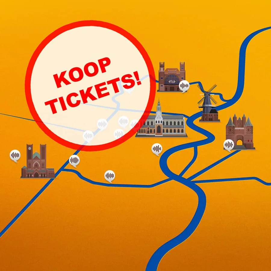 Kaart van de audiotour Luister naar de stemmen van de stad